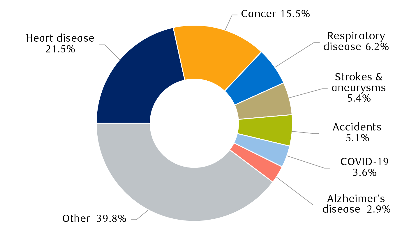 Leading causes of death for Canadians aged 85 and older (2023)