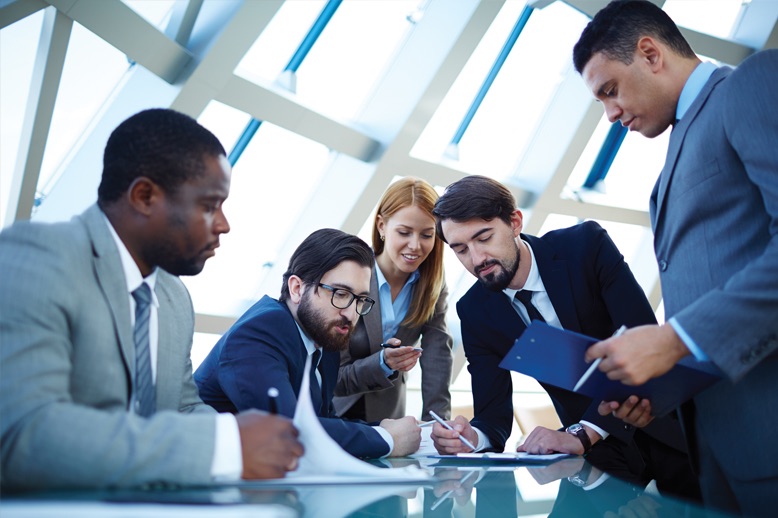 professional group taking notes