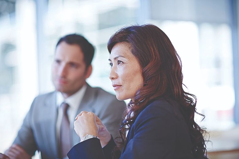 asian business woman focus