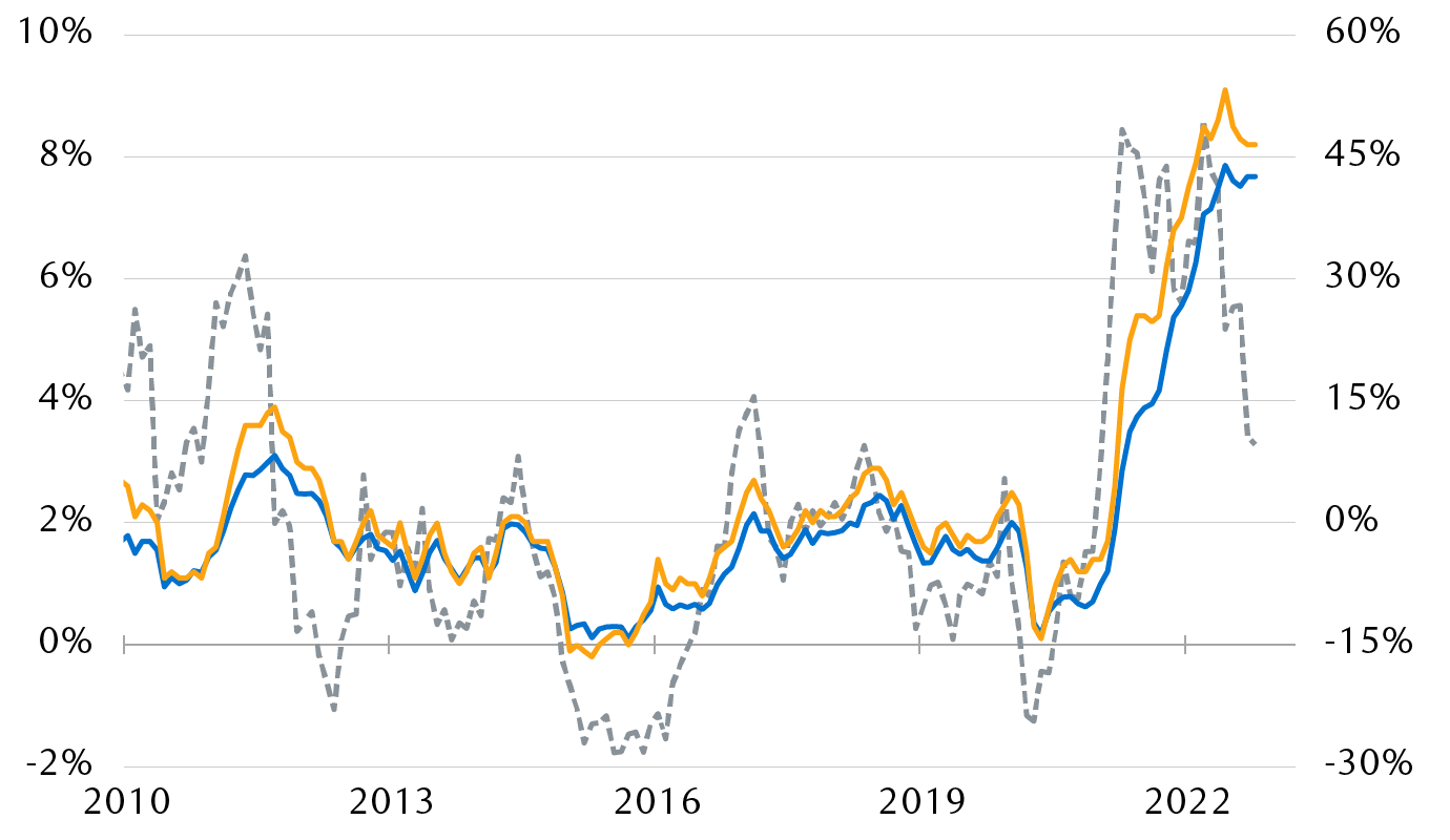 Consumer Price Index (CPI) for the U.S. and major developed economies