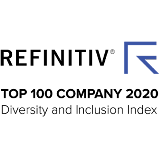 Ranked #4 – Top 100 Most Diverse & Inclusive Companies - Refinitiv Diversity and Inclusion Index 2020 - Logo