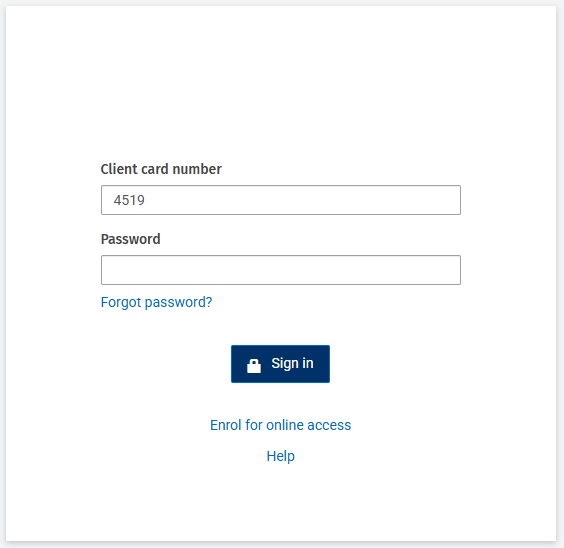 Screenshot of Wealth Management Online enrolment - sign-in screen
