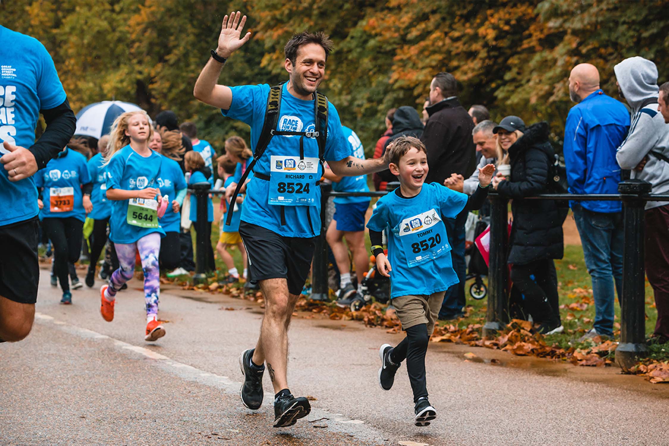 Photo of father and son running at Race for the Kids