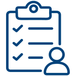 an icon of a clipboard with a list of items checked off