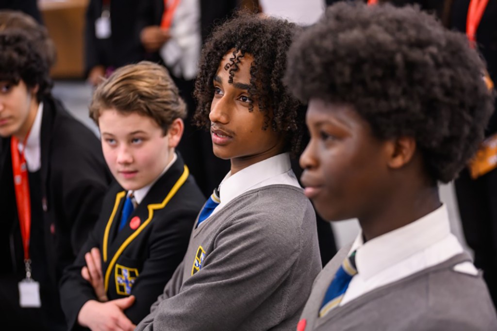 Students attending a workshop at The Old Vic.