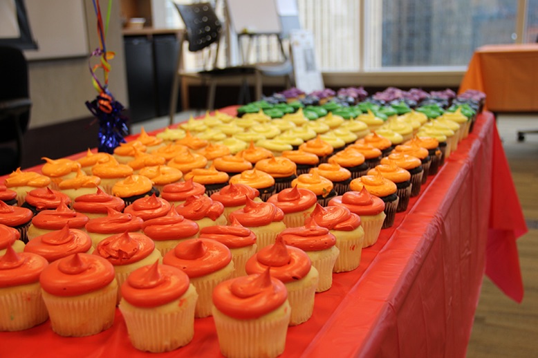 rainbow cupcakes at rbc celebration
