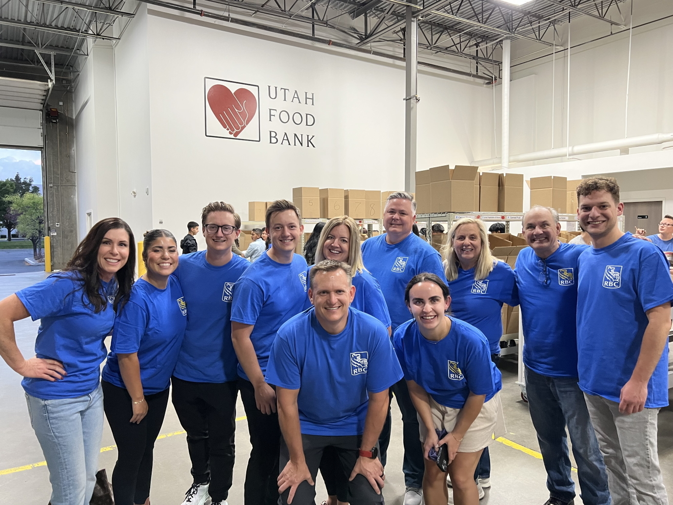 Photo of RBC employees at the Utah food bank social