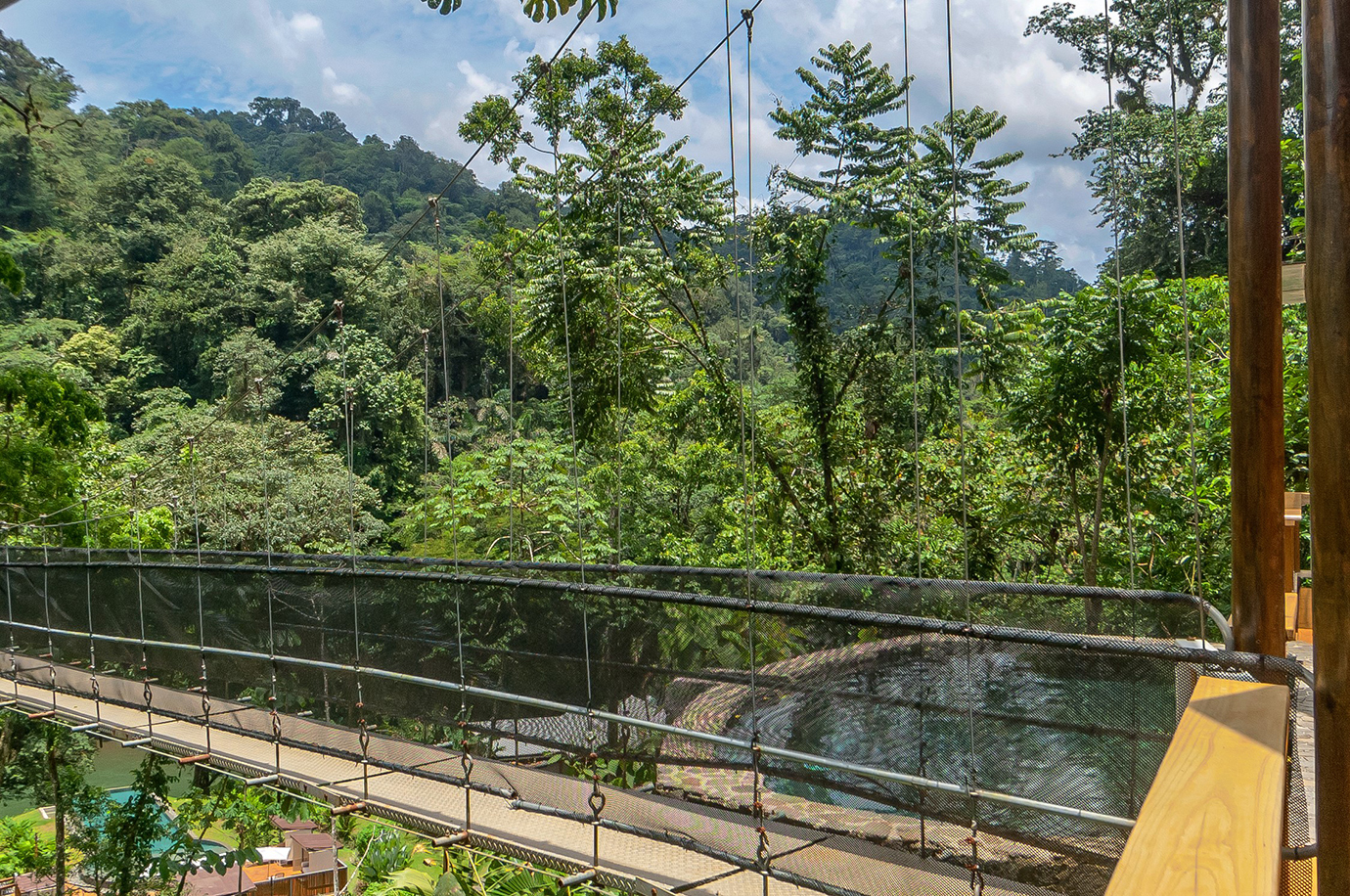 foot bridge outside Pacuare Lodge