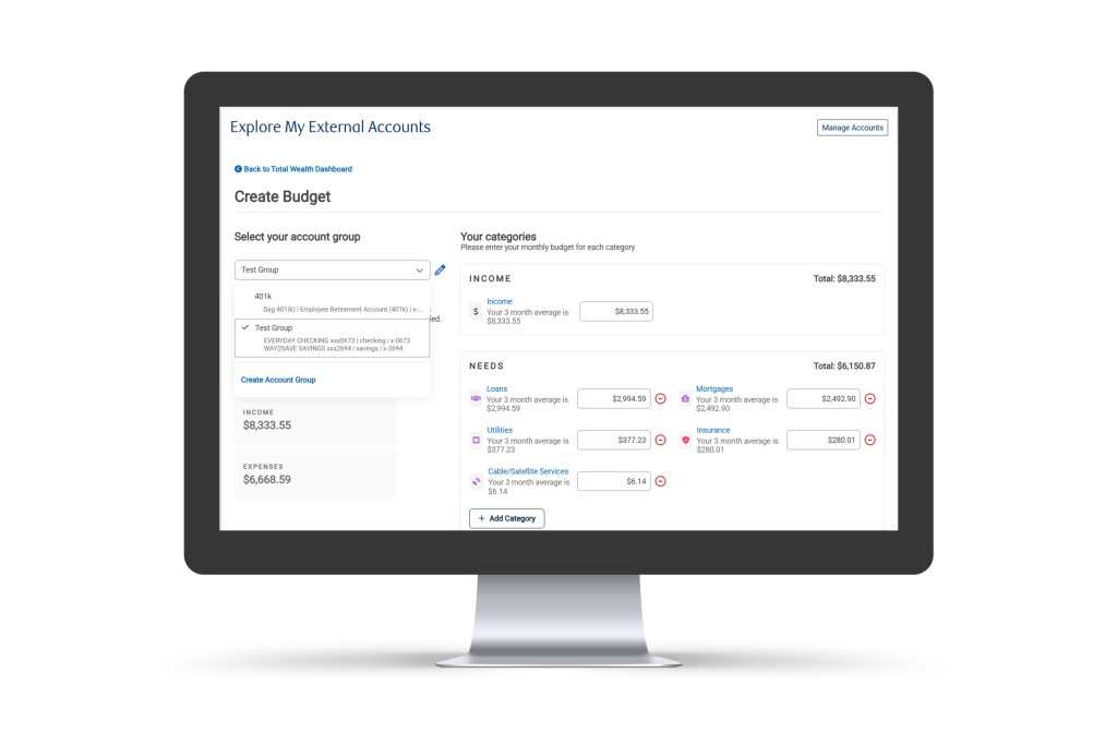Take a tour screen of Create Budget dashboard
