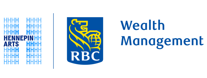 RBC Wealth Management logo with Hennepin Arts logo to signify sponsorship