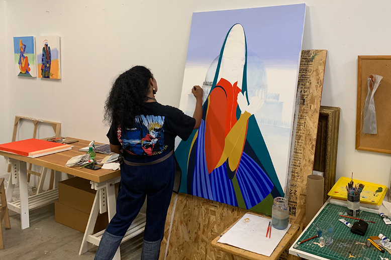 rajni perera working in studio ahead of art toronto