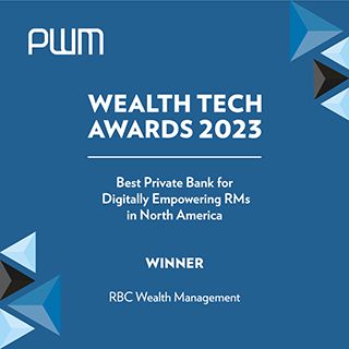 Meilleure banque privée pour le développement numérique des directeurs de services bancaires sur mesure - Prix Wealth Tech Awards 2023 de Professional Wealth Management (PWM) - Logo