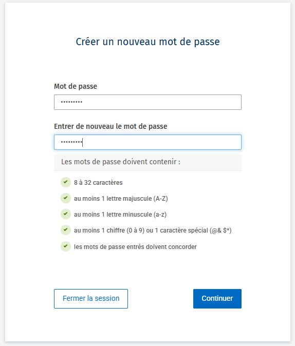 créer un mot de passe